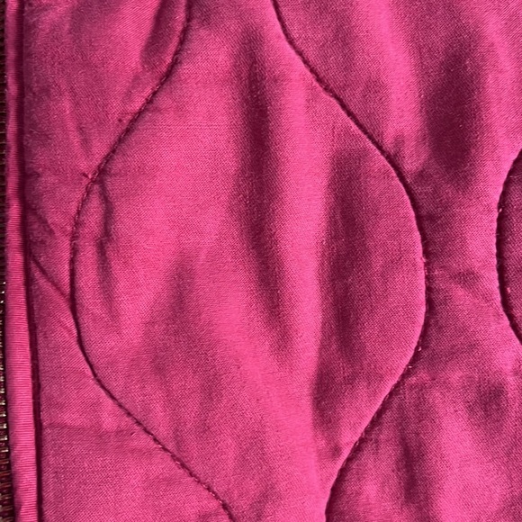 Quilted cranberry coat, hits mid thigh. No hood. Size S - Picture 4 of 4